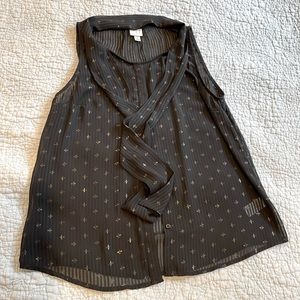 Black and gold sheer top